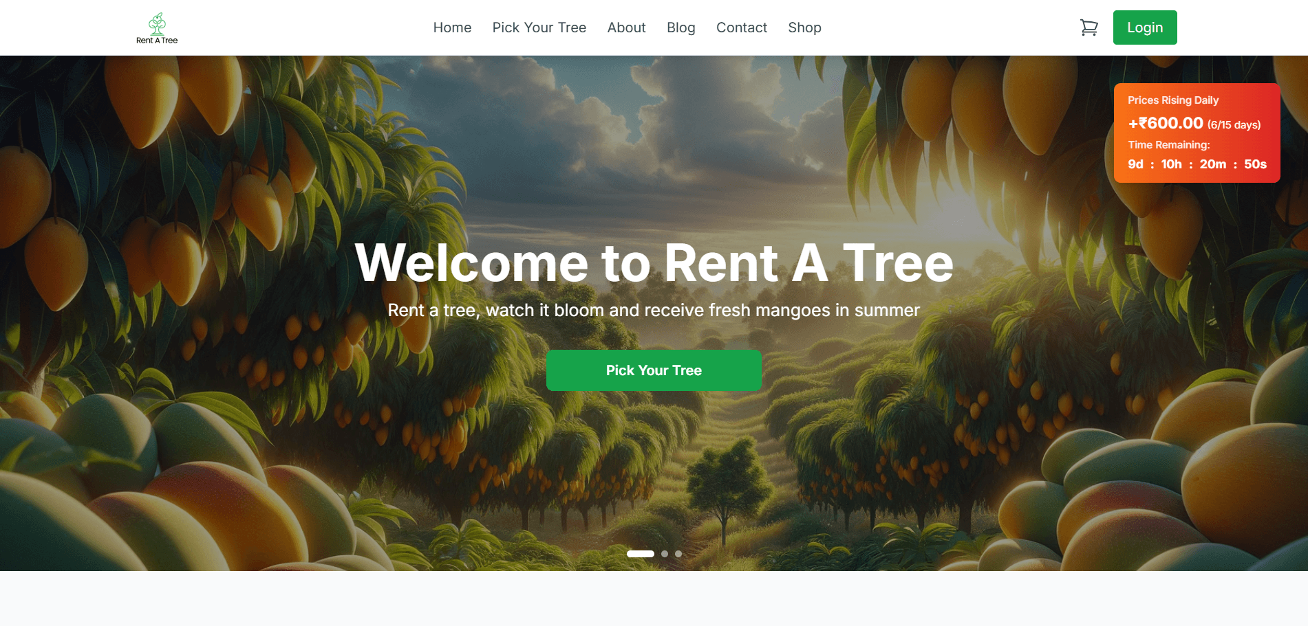 Screenshot of RentATree website