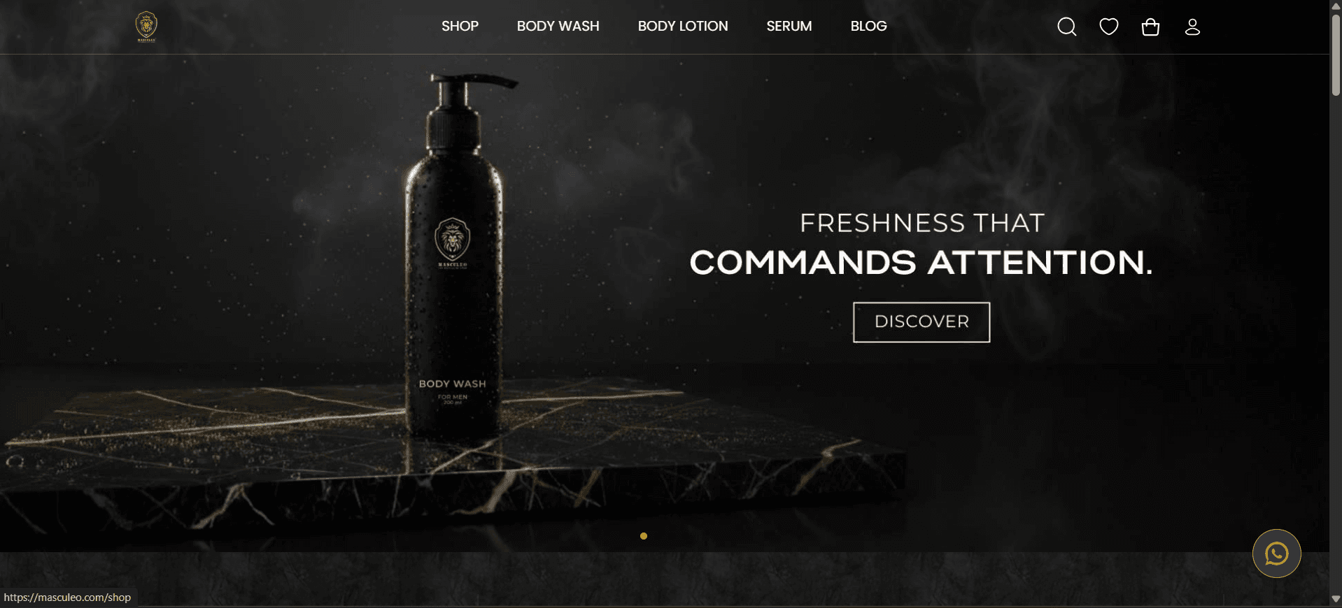 Masculeo Website home page screenshot